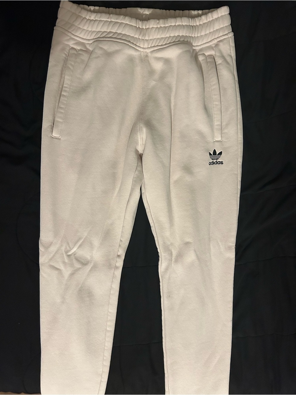 adidas Youth White Trefoil Sweatpants